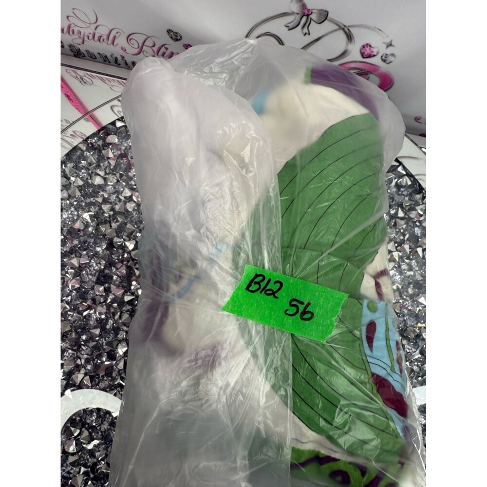 725 originals shirt, jewels Butterfly Print Puff Sleeve Top — Purple & Green - Picture 12 of 12